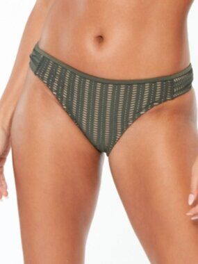 BAR III Womens Green Stretch Lined Full Coverage Crochet Hipster Bottom Sz S NWT